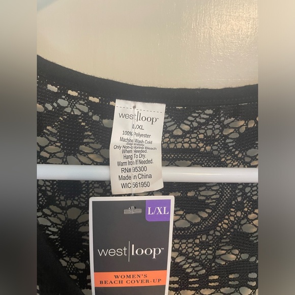 NWT West Loop Women’s Lace Beach Cover Up Black Size L/XL - Picture 4 of 5